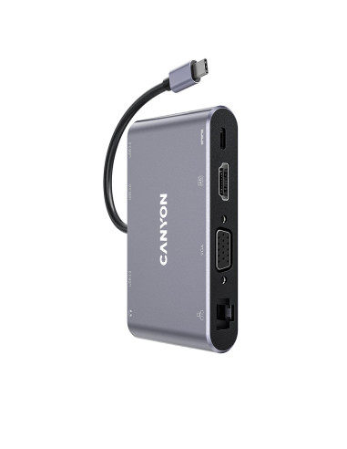 Canyon Hub DS-14 8en1 4k USB-C Gris oscuro
