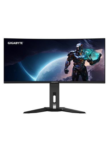 GIGABYTE Monitor de juegos curvo OLED WQHD MO34WQC2 de 34" - 3440 x 1440, 240Hz, 0.03ms, KVM, 250 cd m², FreeSync Premium Pro,