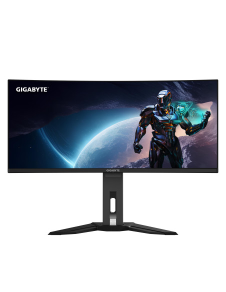 GIGABYTE Monitor de juegos curvo OLED WQHD MO34WQC2 de 34" - 3440 x 1440, 240Hz, 0.03ms, KVM, 250 cd m², FreeSync Premium Pro,