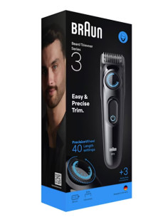Braun BT3520 depiladora para la barba Batería 40 2 cm Negro, Azul 2