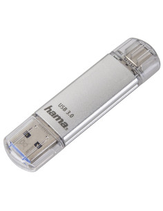 Hama C-Laeta unidad flash USB 64 GB USB Type-A   USB Type-C 3.2 Gen 1 (3.1 Gen 1) Plata