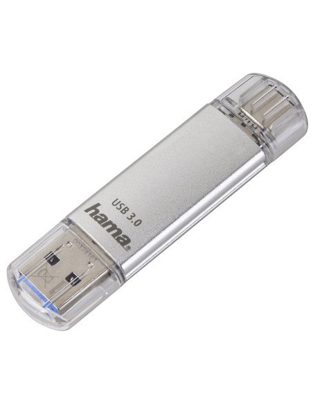 Hama C-Laeta unidad flash USB 64 GB USB Type-A   USB Type-C 3.2 Gen 1 (3.1 Gen 1) Plata