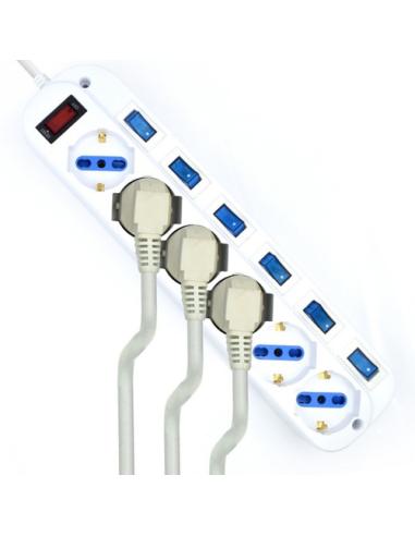 Ewent EW3932-5M limitador de tensión Blanco 6 salidas AC