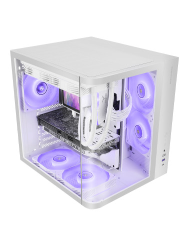 Mars Gaming MC-CURVW Midi Tower Negro, Blanco