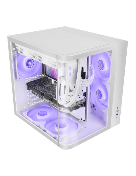 Mars Gaming MC-CURVW Midi Tower Negro, Blanco