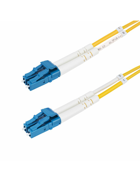 StarTech.com Cable de Fibra Óptica Dúplex LC a LC (UPC) OS2 Monomodo de 1m - 9 125µm - 100G - Resistente a Dobleces - Low