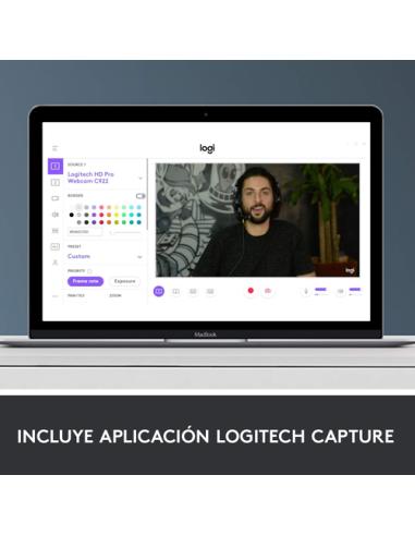 Logitech 960-001055 cámara web 3 MP 1920 x 1080 Pixeles USB Negro