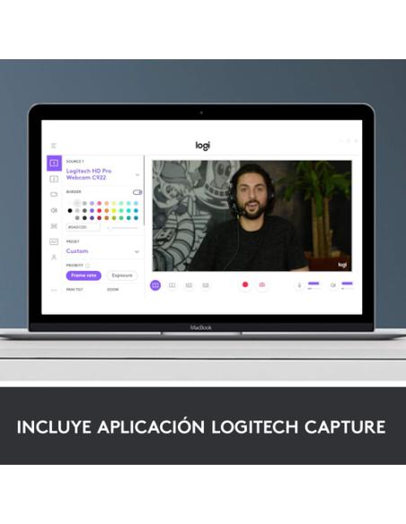 Logitech 960-001055 cámara web 3 MP 1920 x 1080 Pixeles USB Negro