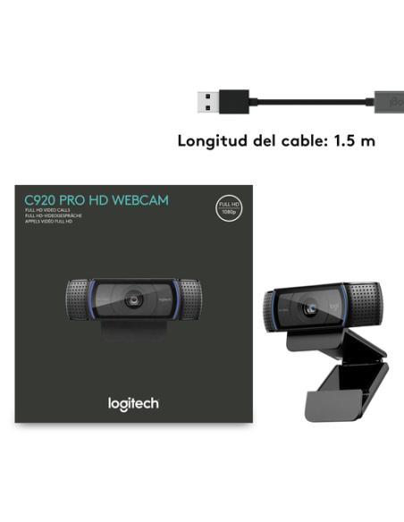 Logitech 960-001055 cámara web 3 MP 1920 x 1080 Pixeles USB Negro
