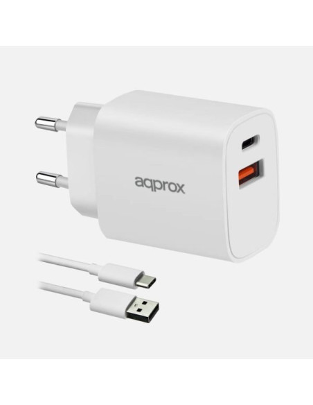 Approx APPUSBWALL20W cargador de dispositivo móvil Universal Blanco Corriente alterna Carga rápida Interior