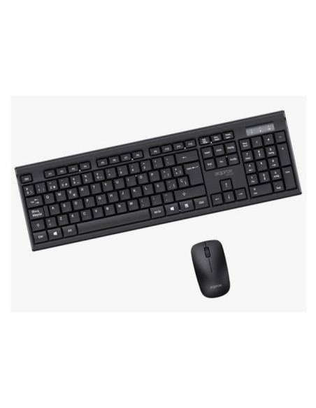 Approx APPMX410 teclado Ratón incluido Hogar RF inalámbrico QWERTY Español Negro