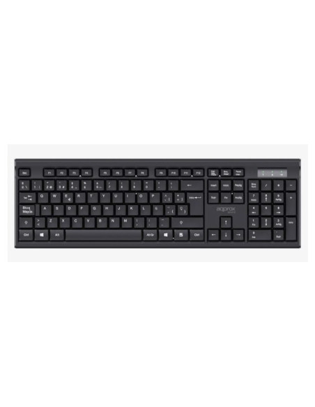 Approx APPMX410 teclado Ratón incluido Hogar RF inalámbrico QWERTY Español Negro