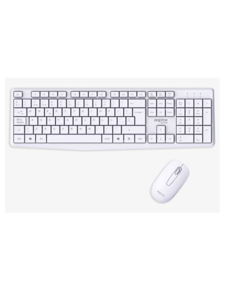 Approx APPMX420W teclado Ratón incluido Hogar   Oficina RF inalámbrico QWERTY Español Blanco