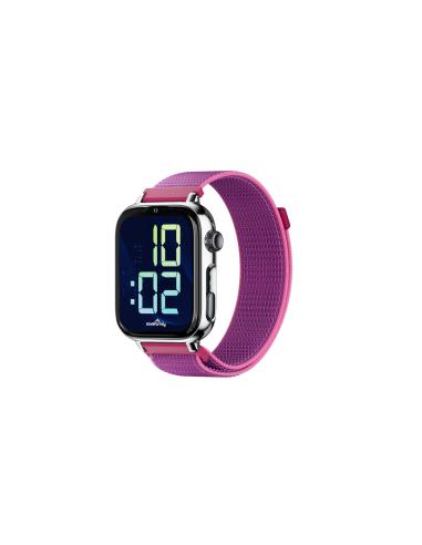 SaveFamily SaveWatch Plus 2 Reloj Inteligente para niños 4G Esfera Plata Correa Tela Frambuesa