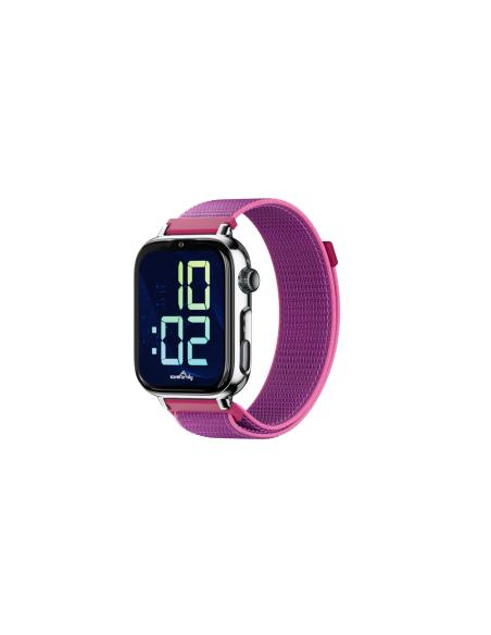 SaveFamily SaveWatch Plus 2 Reloj Inteligente para niños 4G Esfera Plata Correa Tela Frambuesa