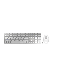 CHERRY DW 9100 SLIM teclado Ratón incluido Universal RF Wireless + Bluetooth QWERTY Inglés de EE. UU. Plata