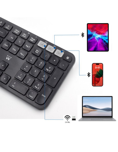 Ewent EW3277 teclado Universal RF inalámbrico QWERTY Español Negro