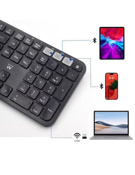 Ewent EW3277 teclado Universal RF inalámbrico QWERTY Español Negro