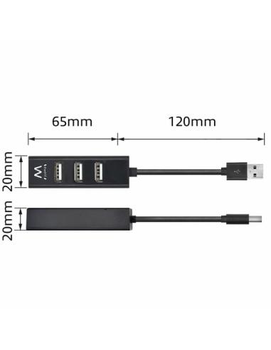 Ewent EW1123 hub de interfaz USB 2.0 480 Mbit/s Negro