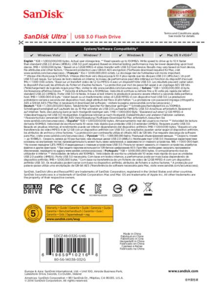 SanDisk Ultra unidad flash USB 32 GB USB tipo A 3.2 Gen 1 (3.1 Gen 1) Negro