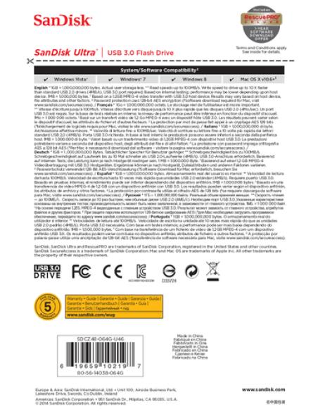 SanDisk Ultra unidad flash USB 64 GB USB tipo A 3.2 Gen 1 (3.1 Gen 1) Negro