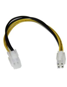 StarTech.com Cable 20cm Extensión Alargador Alimentación Corriente Placa Base ATX12V 4 Pines P4 - Macho a Hembra
