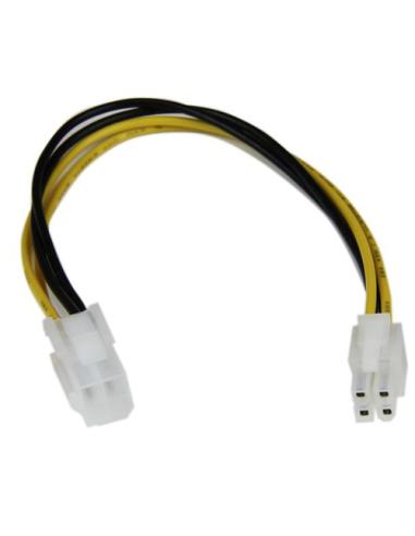 StarTech.com Cable 20cm Extensión Alargador Alimentación Corriente Placa Base ATX12V 4 Pines P4 - Macho a Hembra