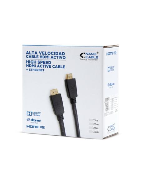 Nanocable CABLE HDMI V1.4 (ALTA VELOCIDAD / HEC) CON REPETIDOR, A/M-A/M, 20 M