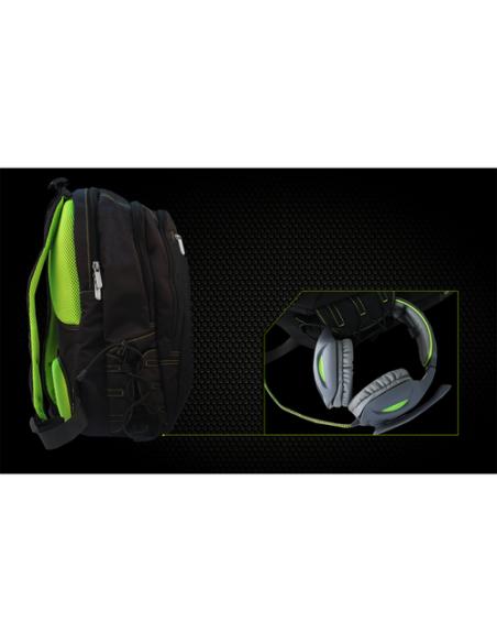 KeepOut BK7G mochila Negro, Verde Nylon