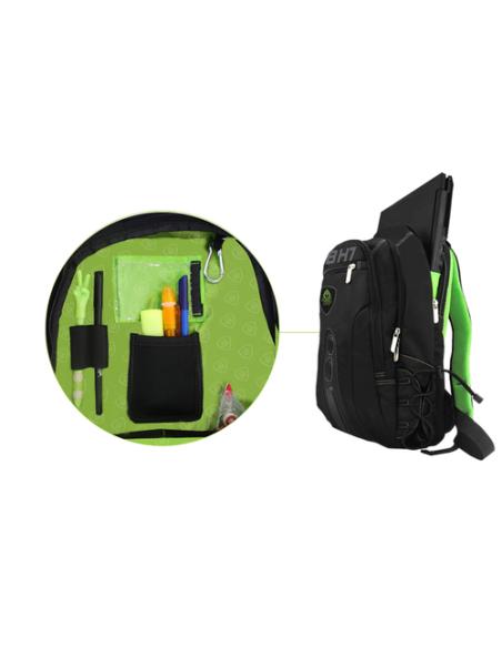 KeepOut BK7G mochila Negro, Verde Nylon