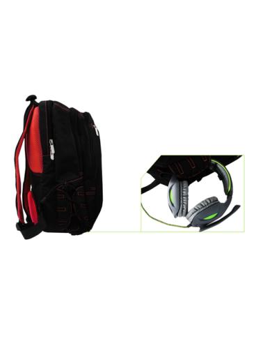 KeepOut BK7R mochila Negro, Rojo Nylon