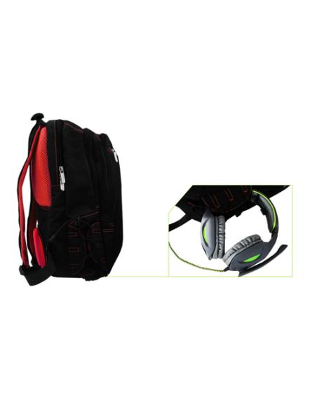 KeepOut BK7R mochila Negro, Rojo Nylon