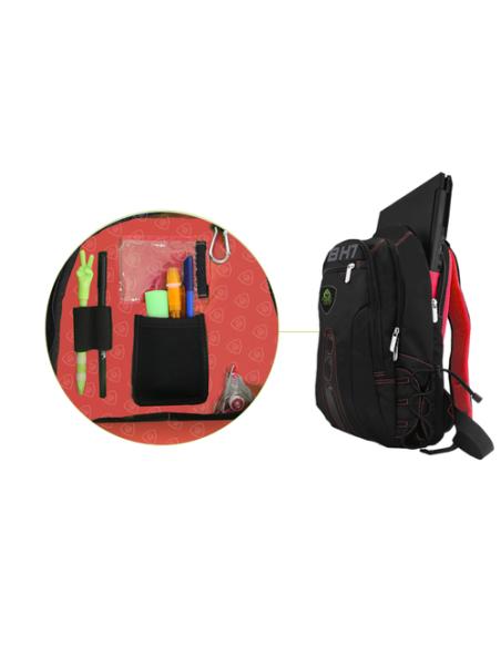 KeepOut BK7R mochila Negro, Rojo Nylon