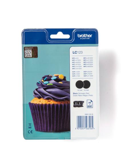 Brother LC123BKBP cartucho de tinta 1 pieza(s) Original Negro