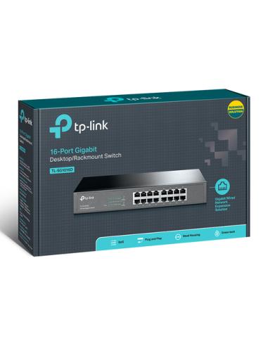 TP-Link TL-SG1016D No administrado Gigabit Ethernet (10/100/1000) Negro