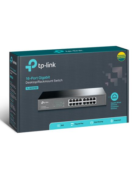 TP-Link TL-SG1016D No administrado Gigabit Ethernet (10/100/1000) Negro