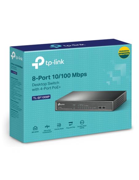 TP-Link TL-SF1008P No administrado Fast Ethernet (10/100) Energía sobre Ethernet (PoE) Negro