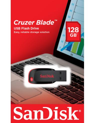 SanDisk Cruzer Blade unidad flash USB 128 GB USB tipo A 2.0 Negro, Rojo