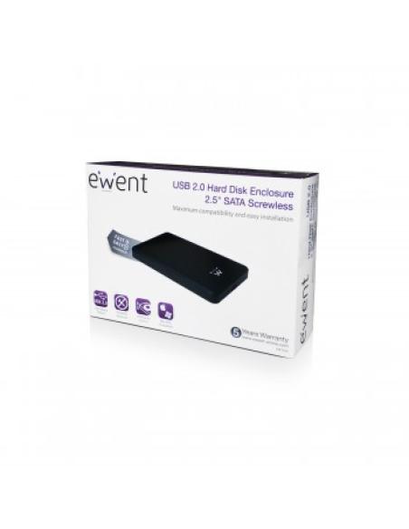Ewent EW7030 caja para disco duro externo Caja de disco duro (HDD) Negro 2.5"
