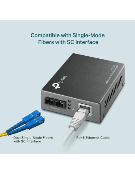 TP-Link MC210CS convertidor de medio 1000 Mbit/s 1310 nm Monomodo Negro
