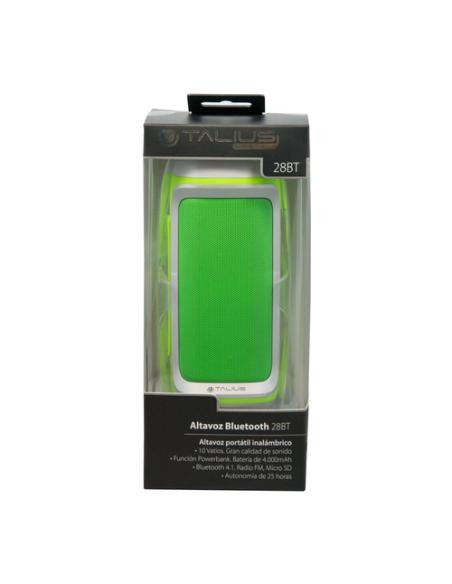 TALIUS altavoz 28BT 10W Bluetooth, radio FM, con powerbank 4000 mAh green