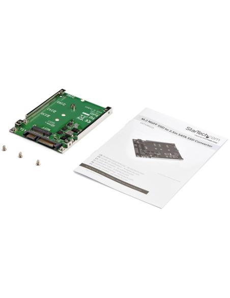 StarTech.com Adaptador de SSD SATA M.2 a SATA de 2.5" - Conversor de M.2 NGFF a SATA - de 7mm - Bracket de Marco Abierto - Adapt