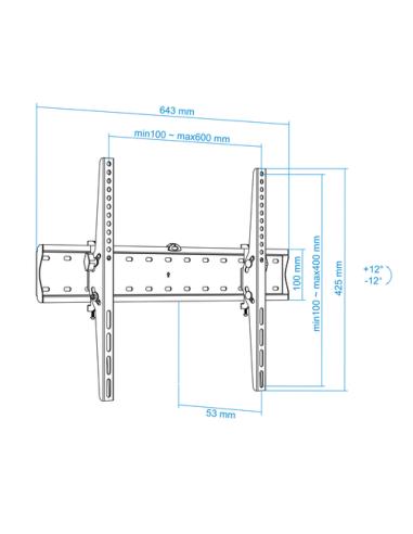 TooQ LP4270T-B soporte para TV 177,8 cm (70") Negro
