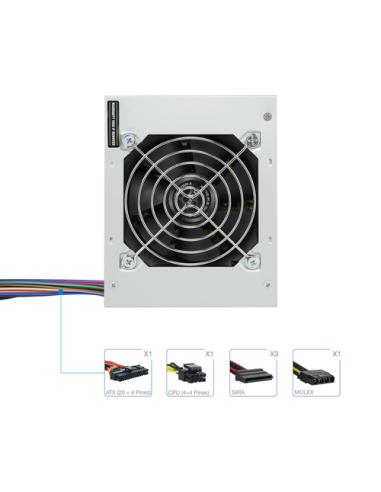 TooQ Fonte Ecopower II unidad de fuente de alimentación 500 W 20+4 pin ATX SFX Plata