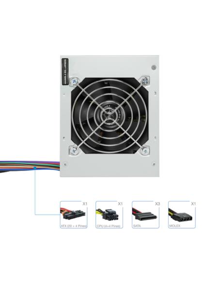 TooQ Fonte Ecopower II unidad de fuente de alimentación 500 W 20+4 pin ATX SFX Plata