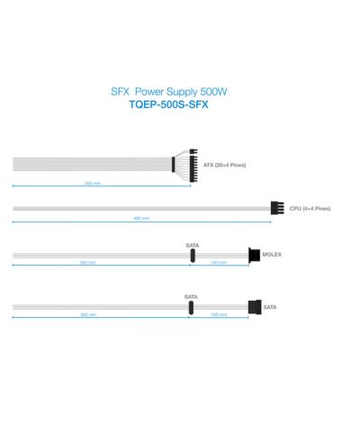 TooQ Fonte Ecopower II unidad de fuente de alimentación 500 W 20+4 pin ATX SFX Plata