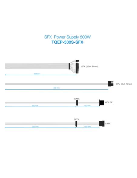 TooQ Fonte Ecopower II unidad de fuente de alimentación 500 W 20+4 pin ATX SFX Plata