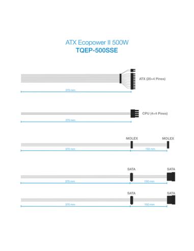 TooQ TQEP-500SSE unidad de fuente de alimentación 500 W 24-pin ATX ATX Plata