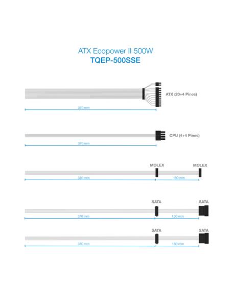 TooQ TQEP-500SSE unidad de fuente de alimentación 500 W 24-pin ATX ATX Plata