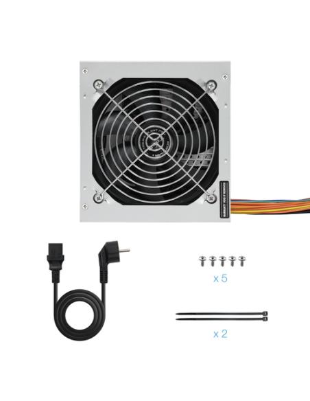 TooQ TQEP-500SSE unidad de fuente de alimentación 500 W 24-pin ATX ATX Plata